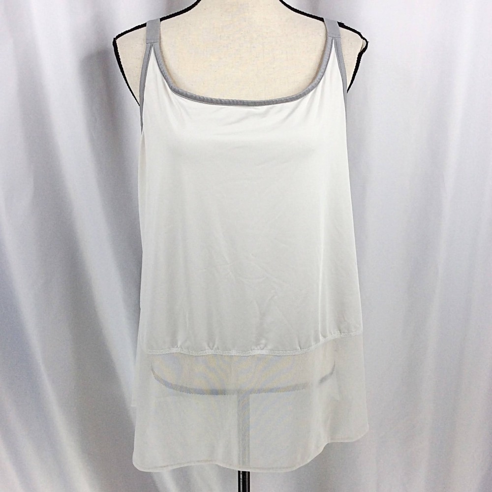 Columbia Omni-Shade Tunic Tank Top Women's Size XL White Mesh Hem Lightweight